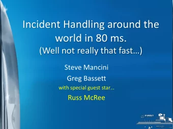 world in 80 ms.  (Well not really that fast)  Steve Mancini  Greg Bassett  with special guest