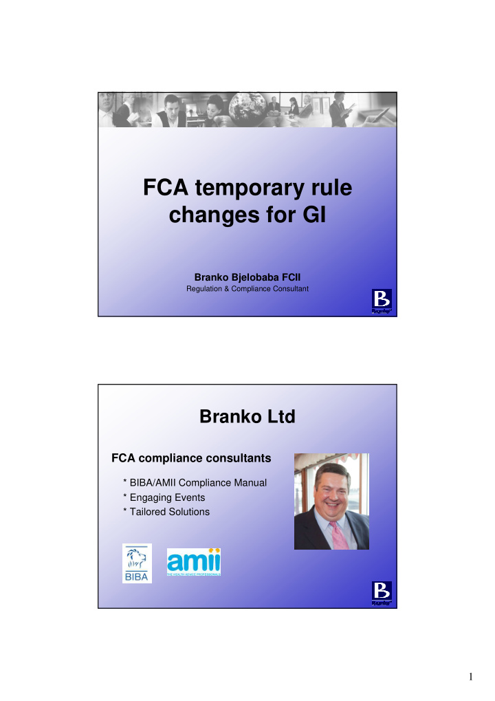 fca temporary rule changes for gi