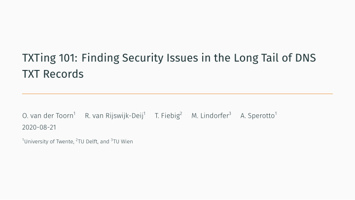 txting 101 finding security issues in the long tail of
