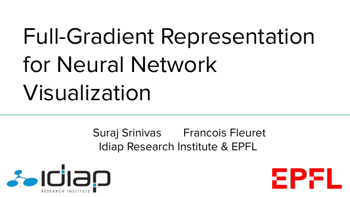 full gradient representation for neural network