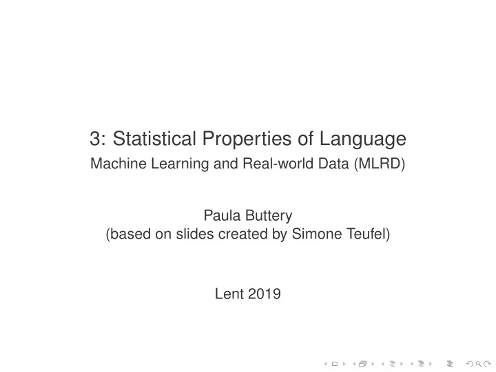 3 statistical properties of language