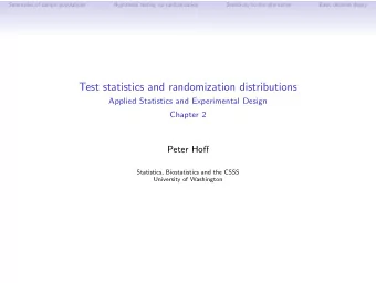 Test statistics and randomization distributions  Applied Statistics and Experimental Design