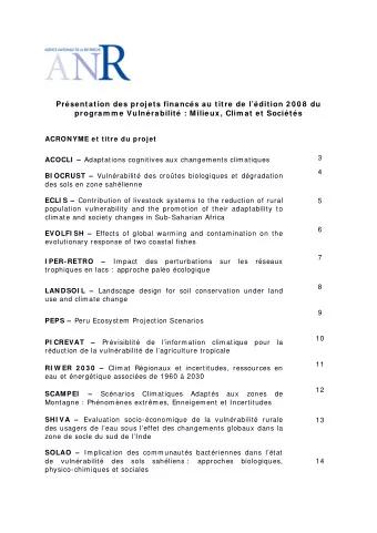 Prsentation des projets financs au titre de ldition 2 0 0 8  du  program m e