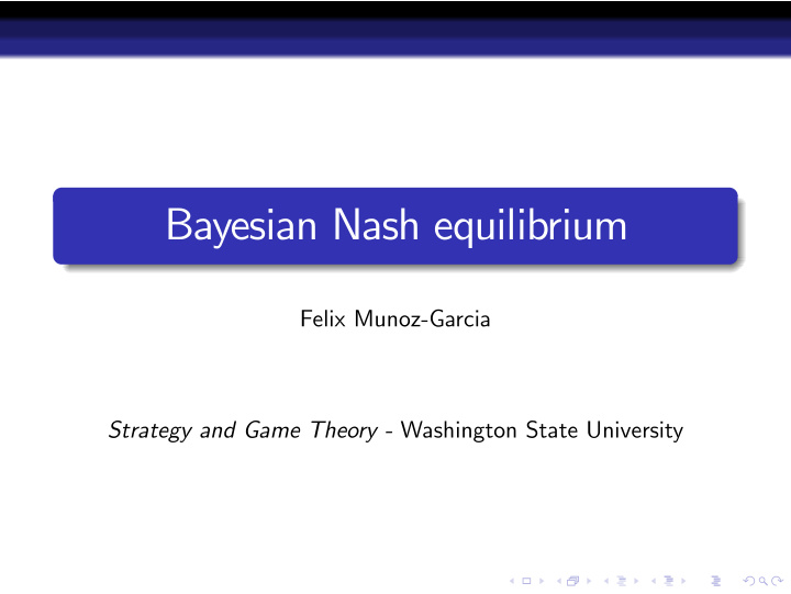bayesian nash equilibrium
