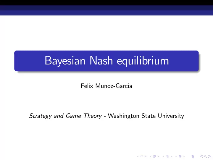 bayesian nash equilibrium