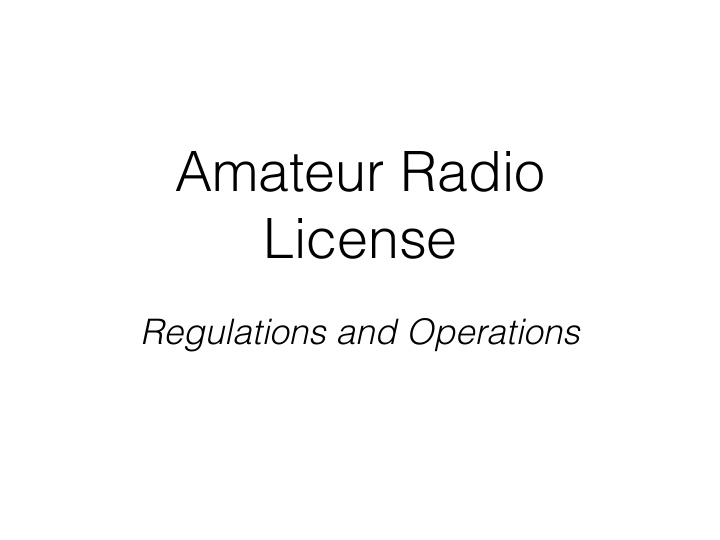 amateur radio license