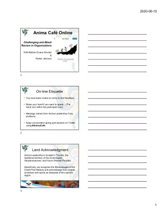 Anima Caf Online  Challenging anti-Black  Racism in Organizations  With Mahlon Evans-Sinclair