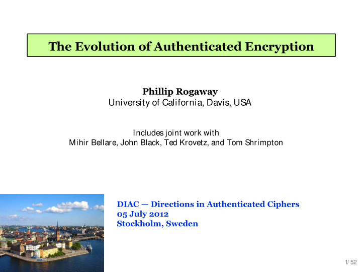 the evolution of authenticated encryption