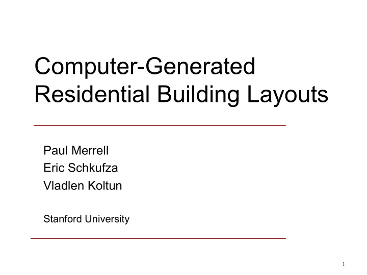 computer generated residential building layouts