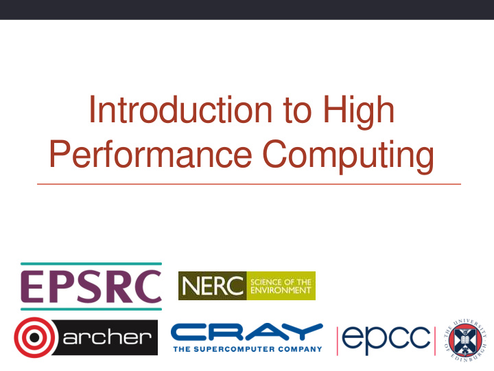 performance computing reusing this material