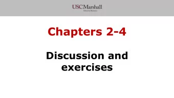 Chapters 2-4  Discussion and  exercises  Deliverable  Answer the following questions in Google Doc