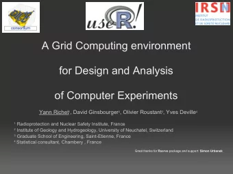 A Grid Computing environment  for Design and Analysis  of Computer Experiments Yann Richet 1 ,