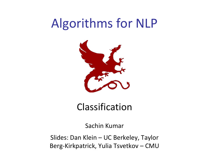 algorithms for nlp