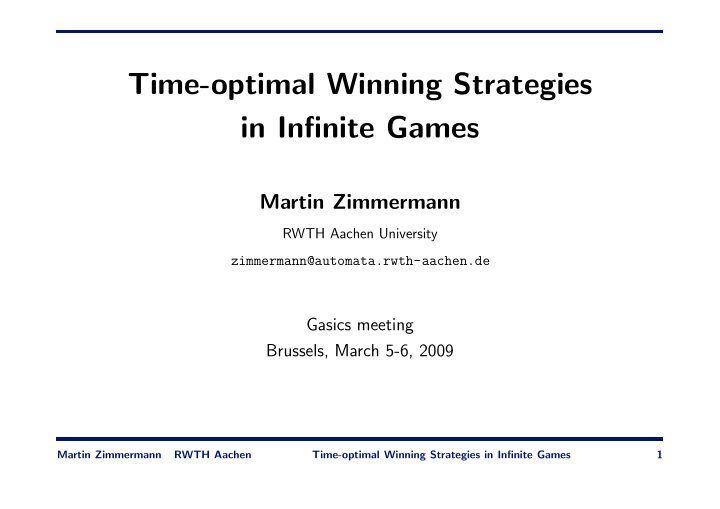 time optimal winning strategies in infinite games