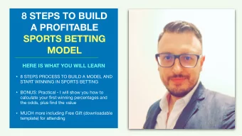 8 STEPS TO BUILD  A PROFITABLE  SPORTS BETTING  MODEL  HERE IS WHAT YOU WILL LEARN  8 STEPS