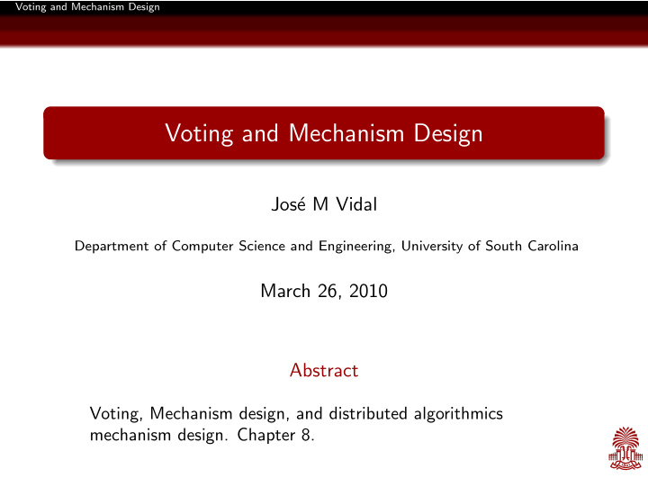 voting and mechanism design