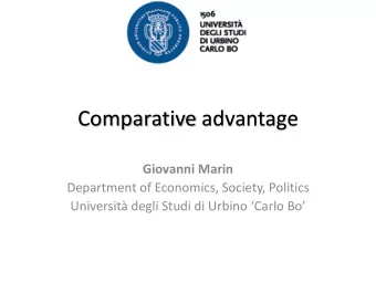 Comparative advantage  Giovanni Marin  Department of Economics, Society, Politics  Universit