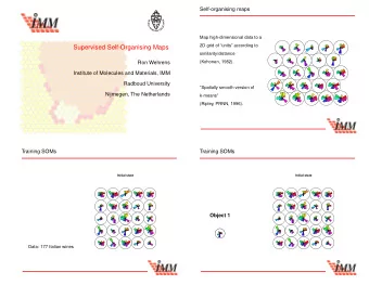 Supervised Self-Organising Maps  similarity/distance  (Kohonen, 1982).  Ron Wehrens  Institute of