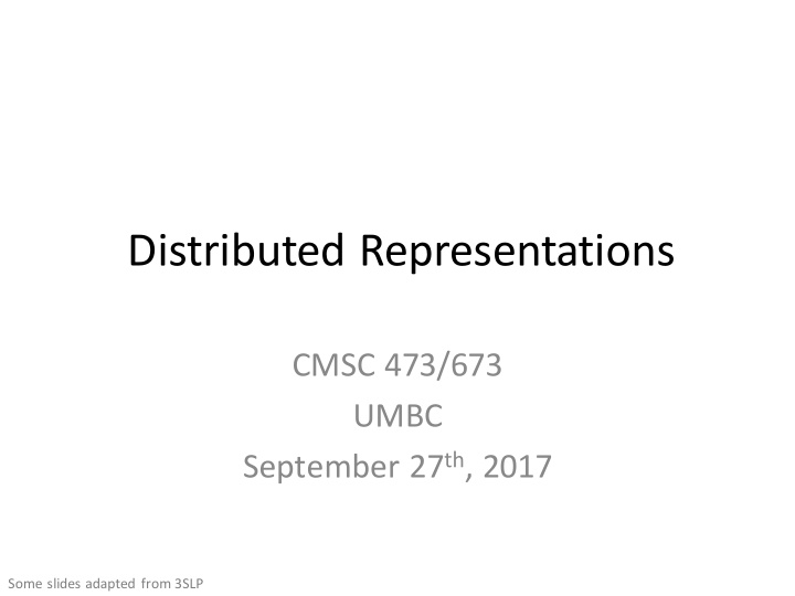 distributed representations
