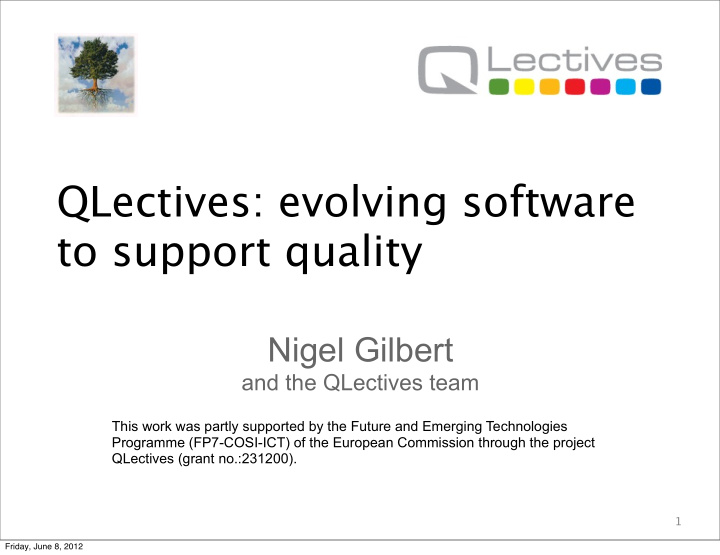 qlectives evolving software to support quality