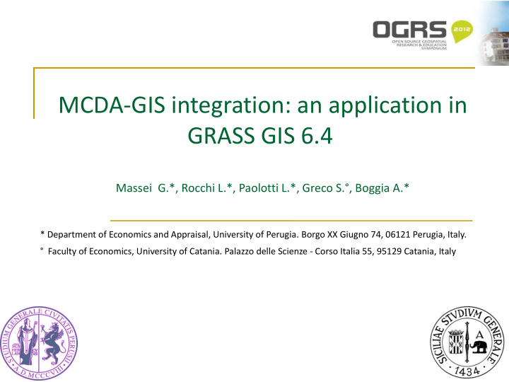 mcda gis integration an application in grass gis 6 4