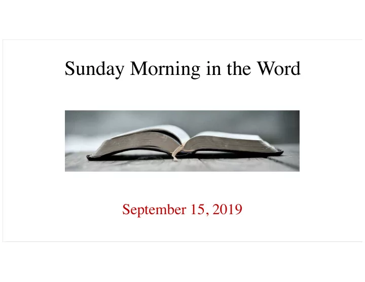 sunday morning in the word