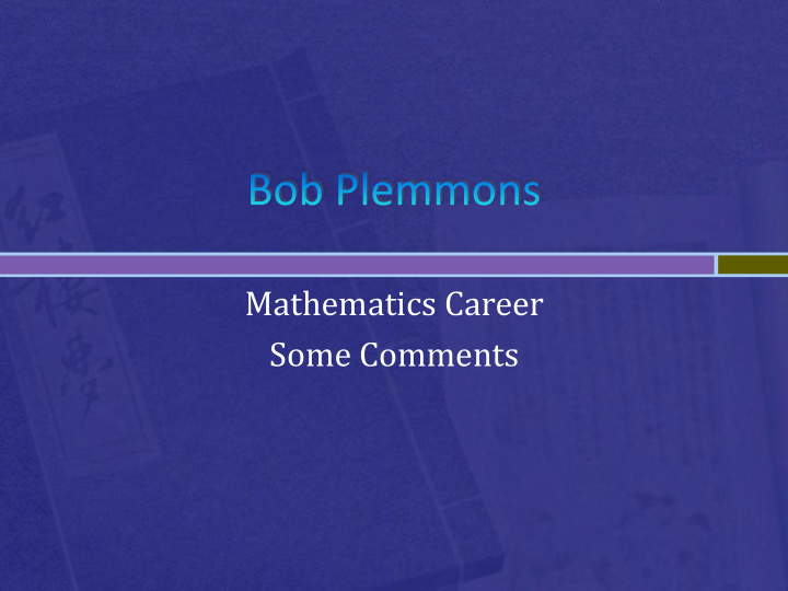 mathematics career some comments