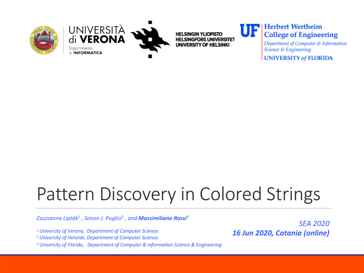 pattern discovery in colored strings