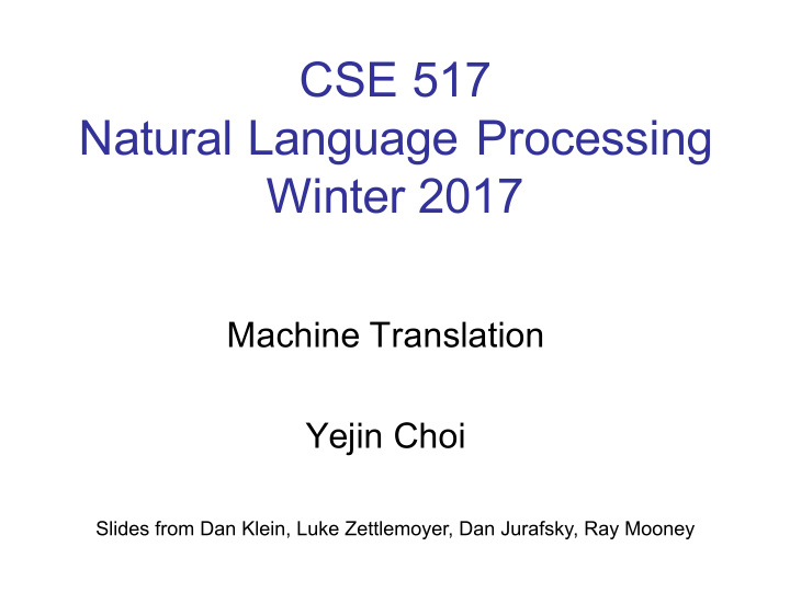 cse 517 natural language processing winter 2017