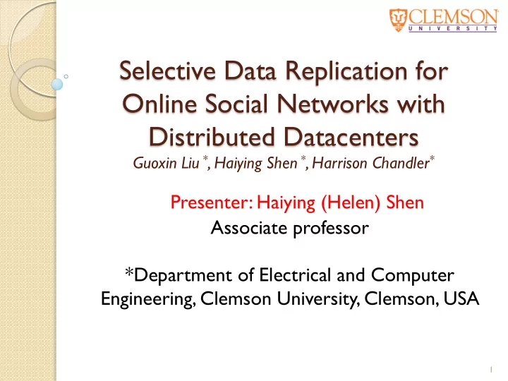 selective data replication for online social networks
