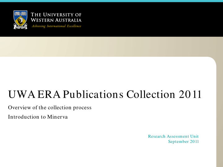uwa era publications collection 2011