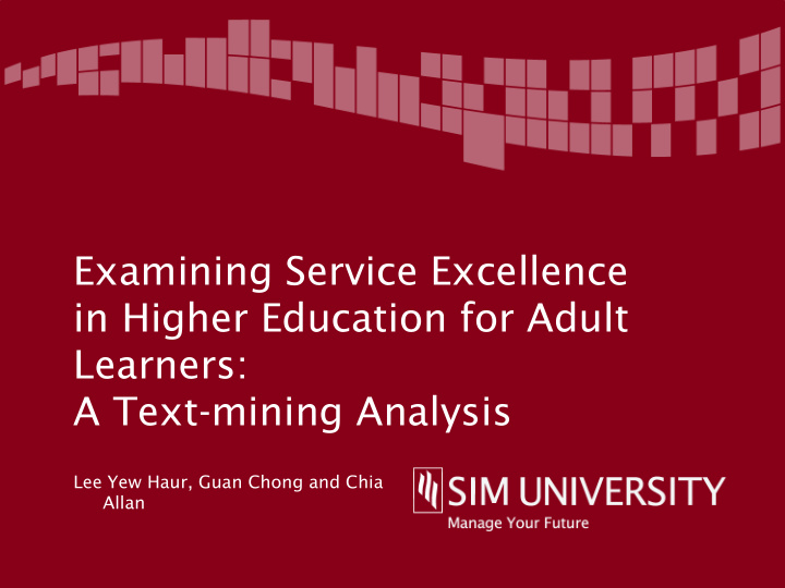 examining service excellence in higher education for