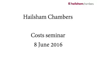 The shape of things to come?  Fixed costs, the new format bill and the  Briggs reforms  Andrew Post