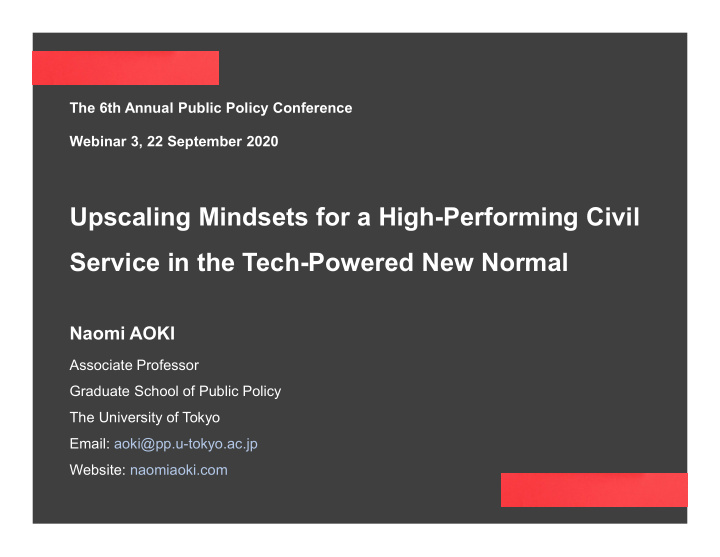 upscaling mindsets for a high performing civil service in