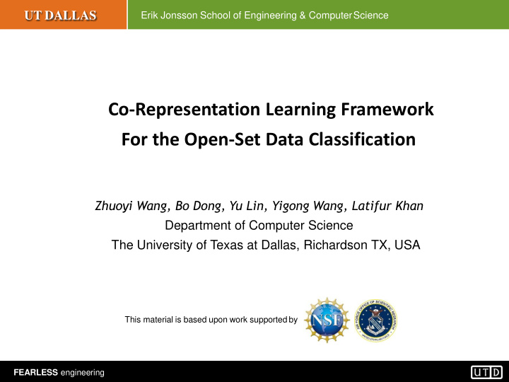 for the open set data classification