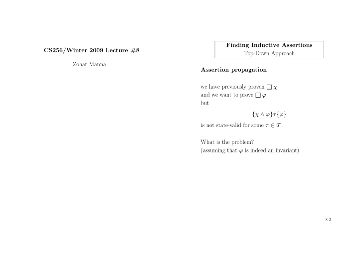 finding inductive assertions