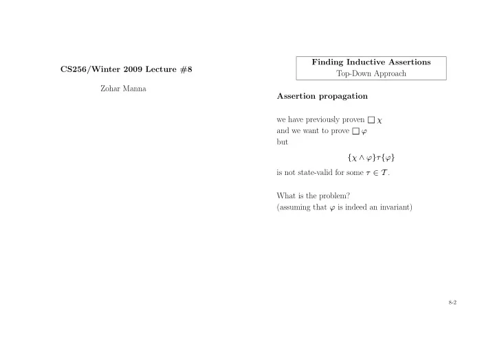 finding inductive assertions