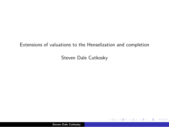 extensions of valuations to the henselization and