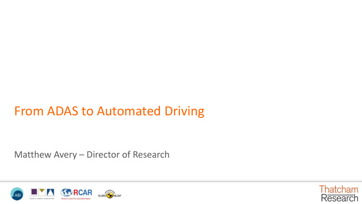 from adas to automated driving