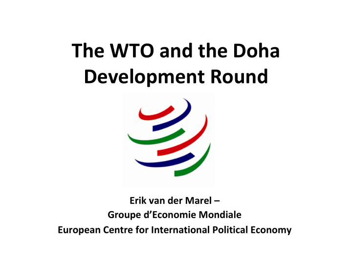 the wto and the doha development round