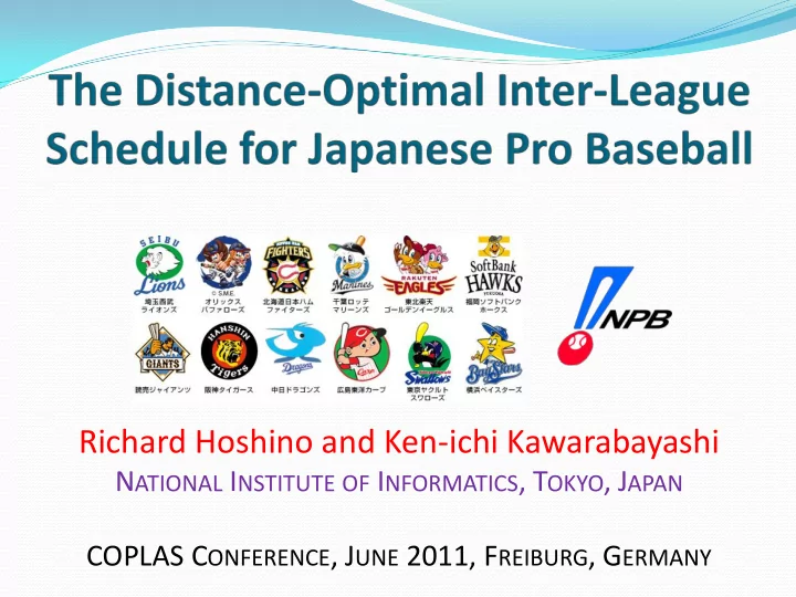 richard hoshino and ken ichi kawarabayashi