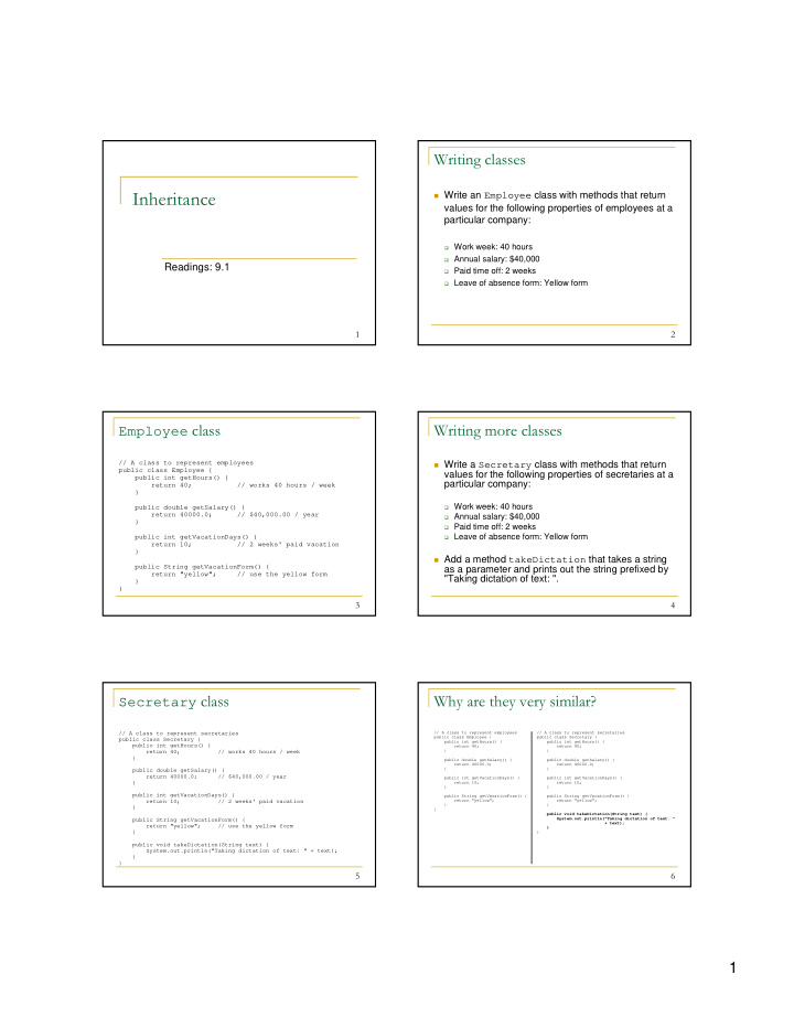 write an employee class with methods that return values