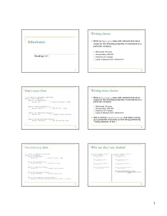 Write an Employee class with methods that return  values for