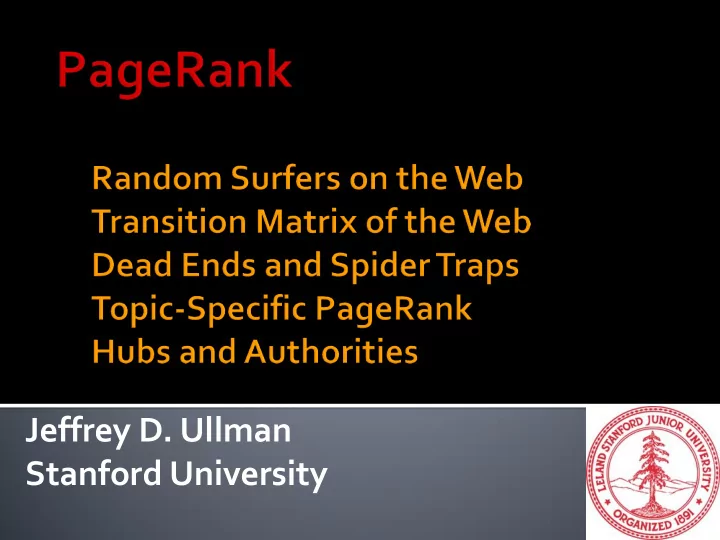 jeffrey d ullman stanford university