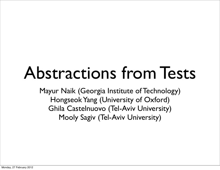abstractions from tests
