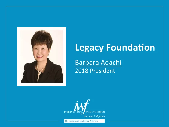 legacy founda on