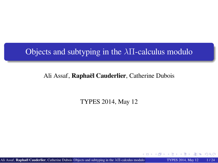 objects and subtyping in the calculus modulo