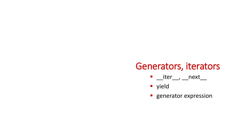 generators iterators