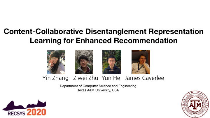 content collaborative disentanglement representation