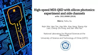 experiment and sid  ide channels  arXiv: 1911.00690 (2019) Wei Li , Feihu Xu  Kejin Wei, Hao Tan,